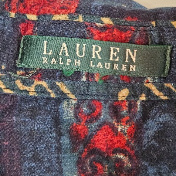 Lauren Ralph Lauren Vintage Floral Patchwork Button Down Shirt Professional Styl - Picture 8 of 10